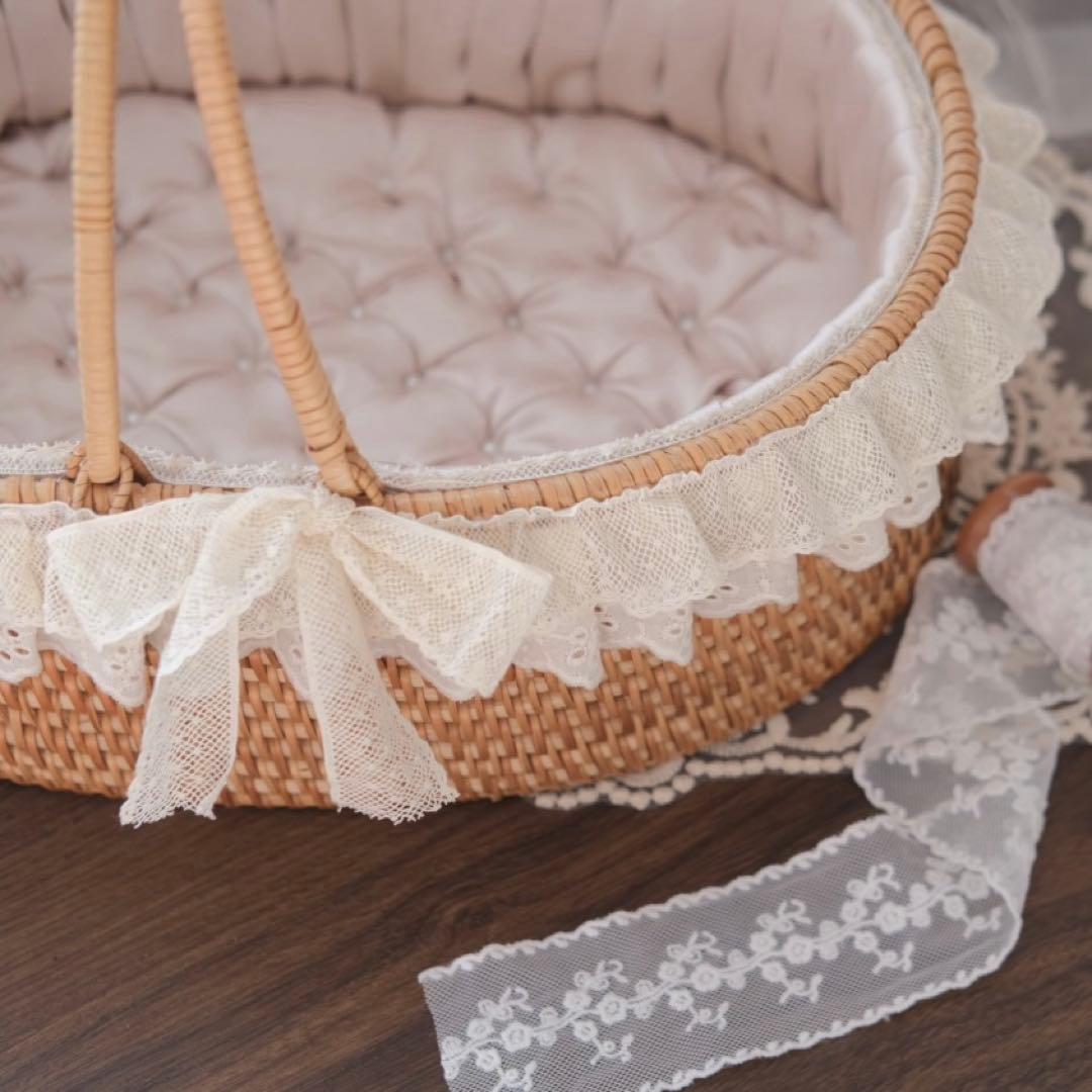 海外作家様 ハンドメイド ぬいぐるみカゴ 籠 藤編み 手作り 部屋収納