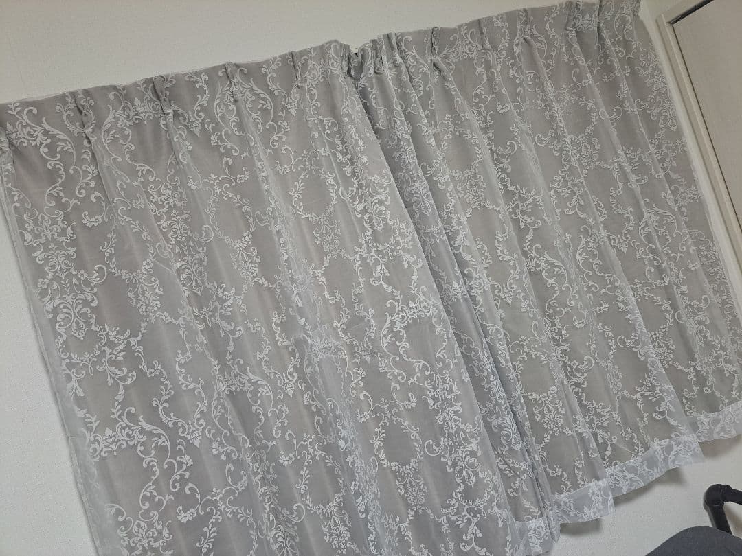 フランフランカーテン2枚セット　ブリス×ルシーラ1350×1000ベージュ