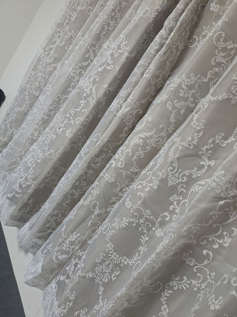 フランフランカーテン2枚セット　ブリス×ルシーラ1350×1000ベージュ