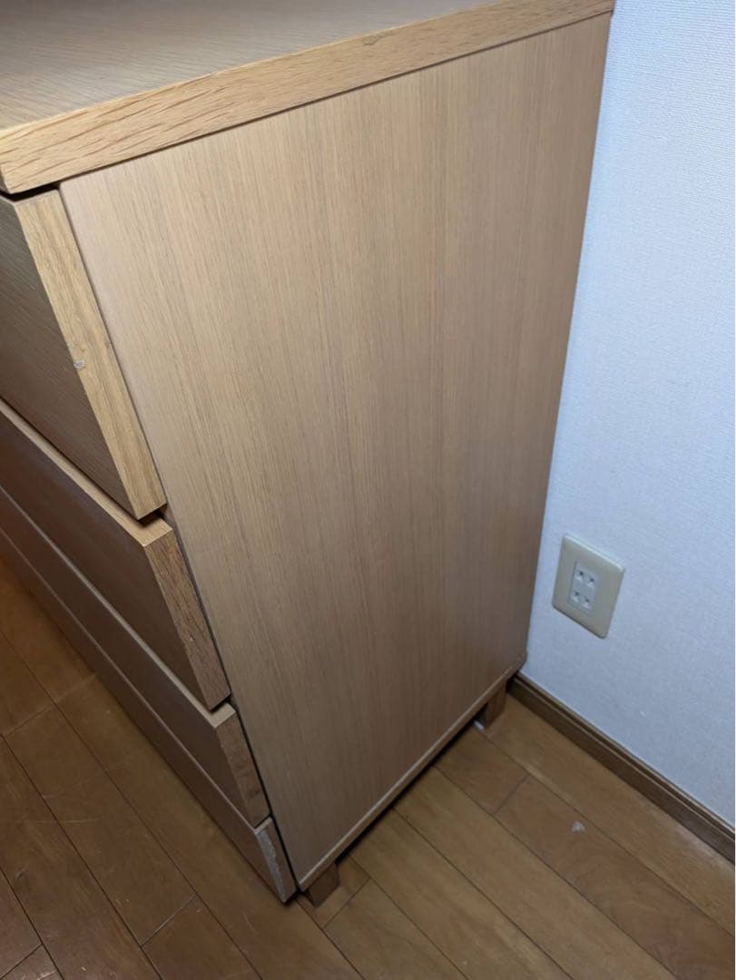 ■送料込■無印良品 木製チェスト 4段ワイド オーク材 タンス 棚 収納廃盤品