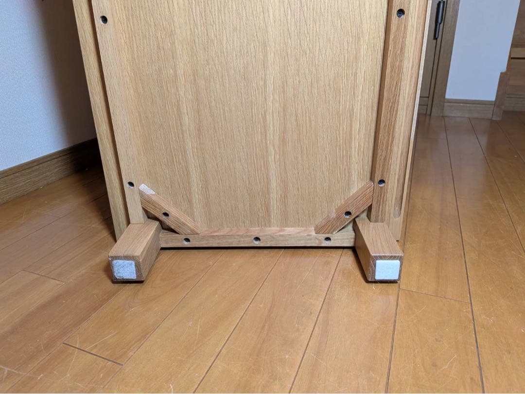 ■送料込■無印良品 木製チェスト 4段ワイド オーク材 タンス 棚 収納廃盤品