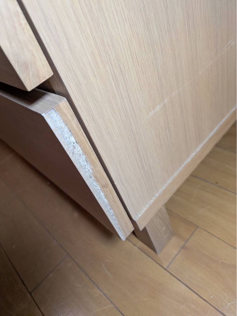 ■送料込■無印良品 木製チェスト 4段ワイド オーク材 タンス 棚 収納廃盤品