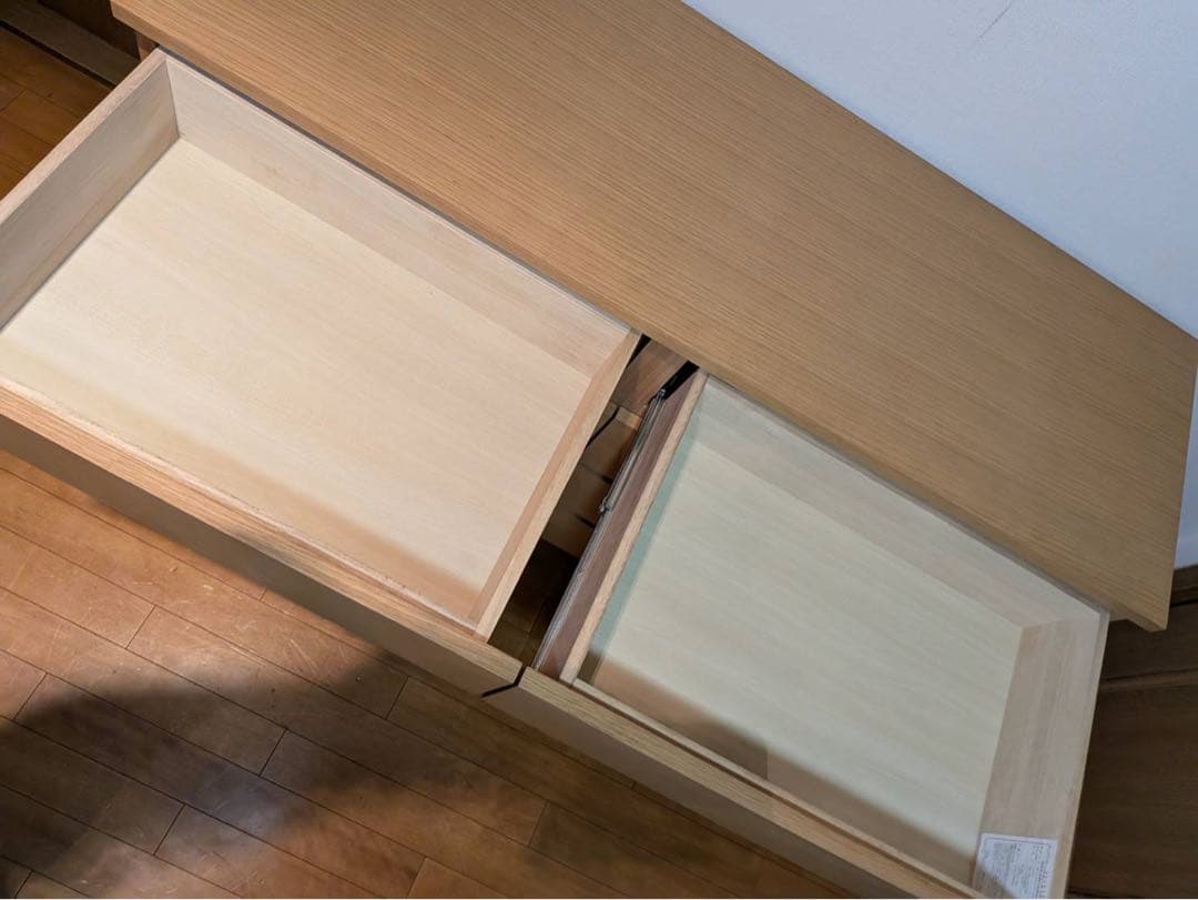 ■送料込■無印良品 木製チェスト 4段ワイド オーク材 タンス 棚 収納廃盤品