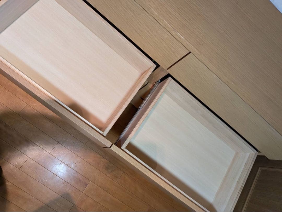 ■送料込■無印良品 木製チェスト 4段ワイド オーク材 タンス 棚 収納廃盤品