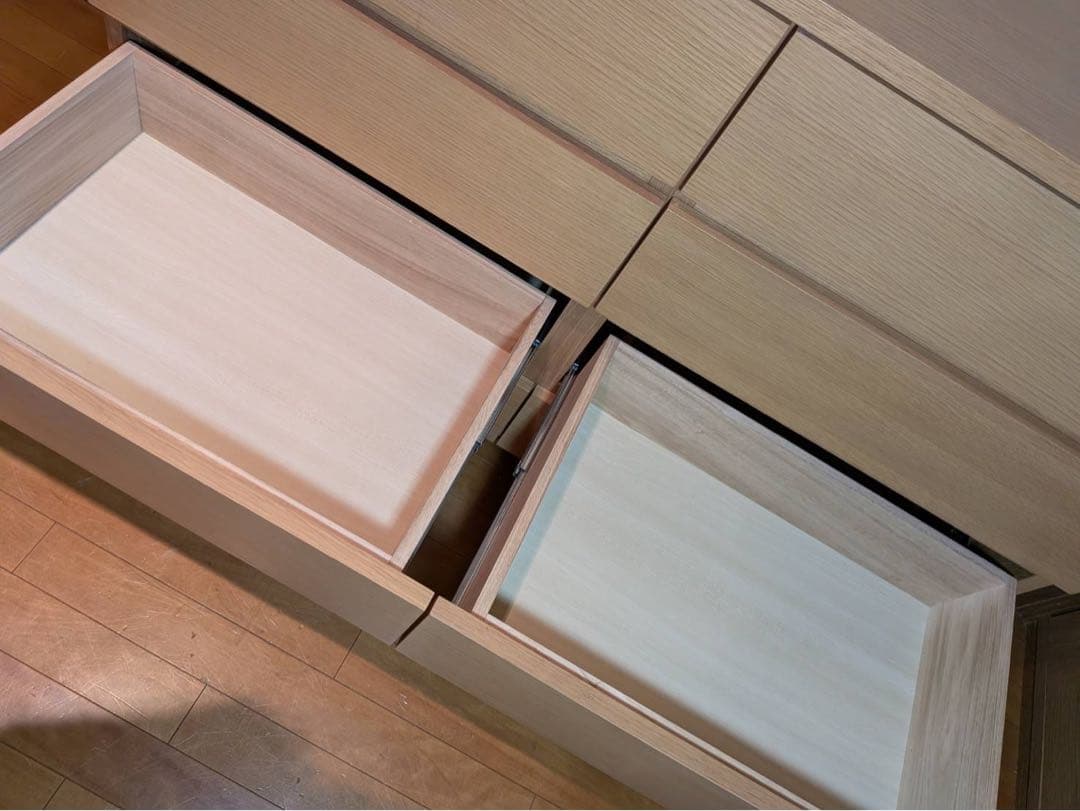 ■送料込■無印良品 木製チェスト 4段ワイド オーク材 タンス 棚 収納廃盤品