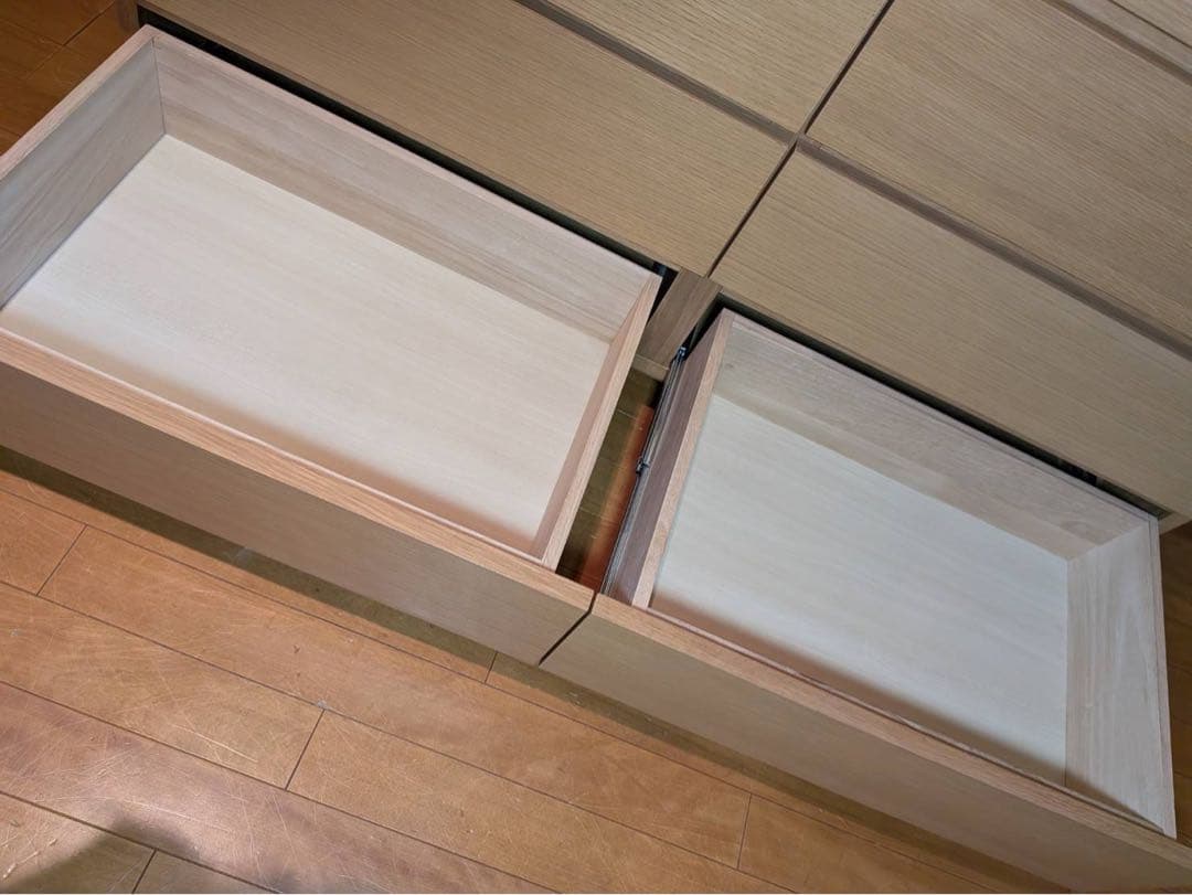 ■送料込■無印良品 木製チェスト 4段ワイド オーク材 タンス 棚 収納廃盤品