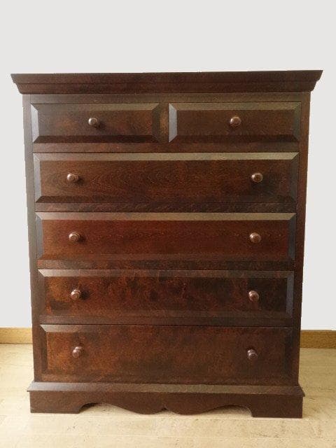 松本民芸家具　ハイチェスト　タンス５段　再塗装済　ＵＳＥＤ