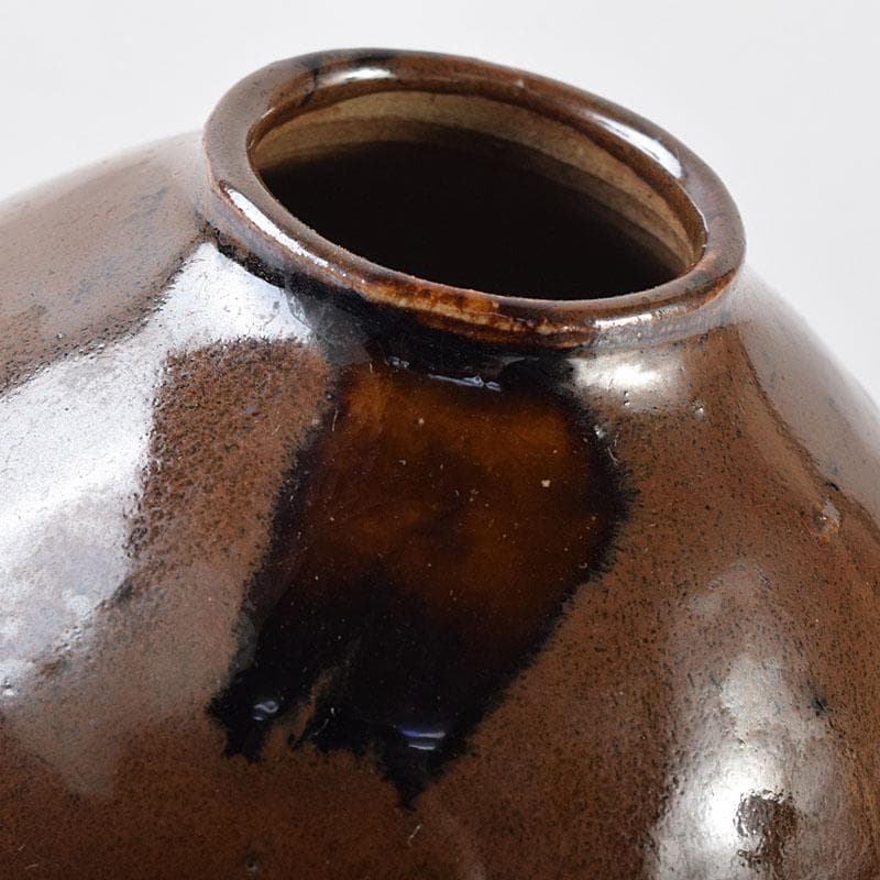 茶道具　尾戸焼　茄子茶入　仕覆付　時代箱　V　8195