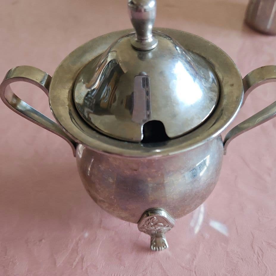 ステンレスカレールー入れ　シュガーポット　ミルクピッチャー　昭和レトロ　店舗