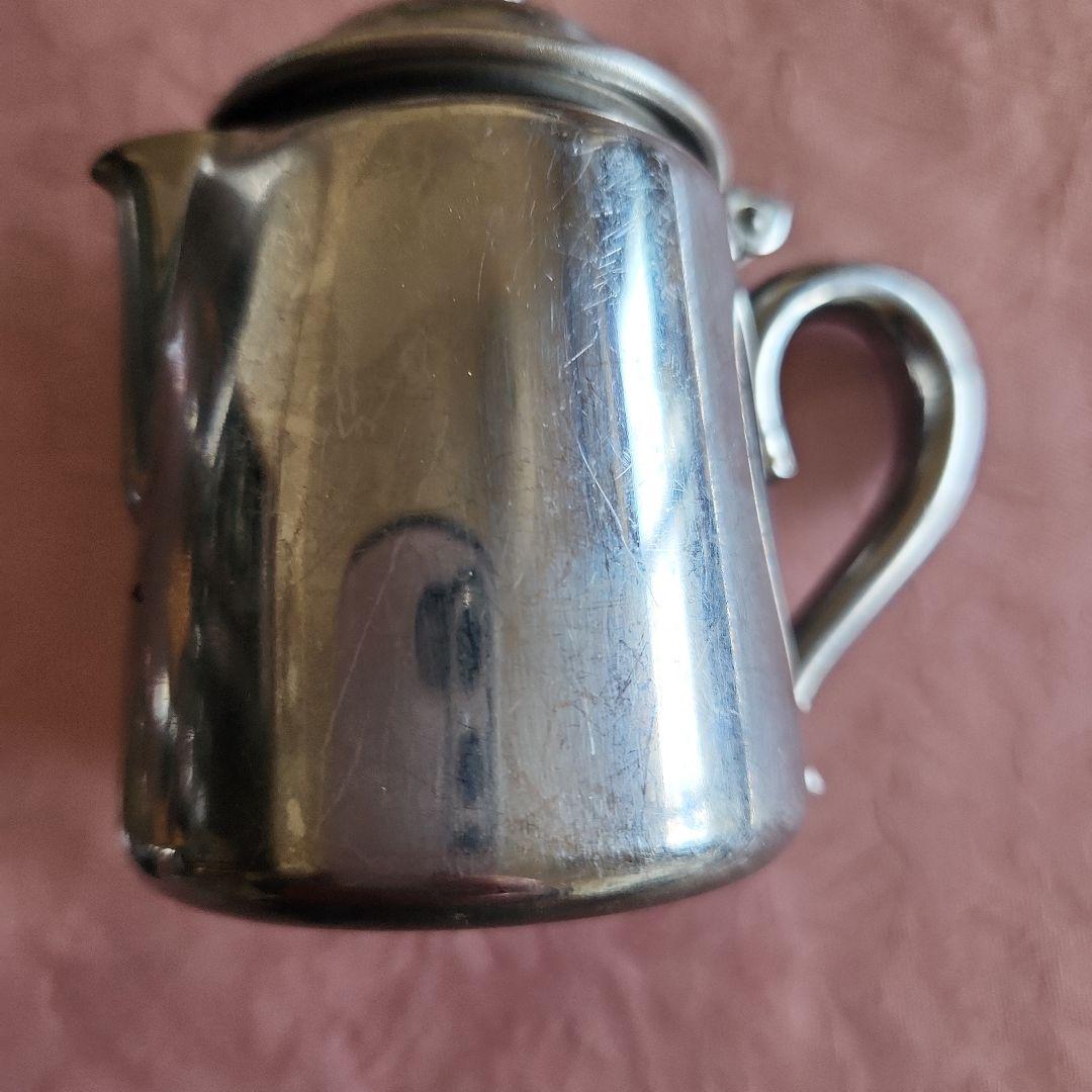 ステンレスカレールー入れ　シュガーポット　ミルクピッチャー　昭和レトロ　店舗