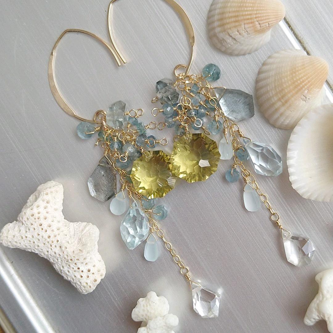 新作…サンセットビーチ…初登場♡ソレイユコンケーブカットのレモンクオーツ他②