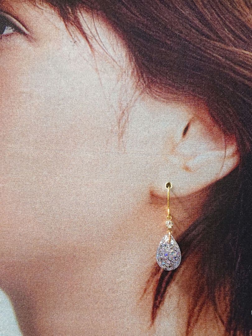 ≪315 シルバー≫レジンピアス 350円
