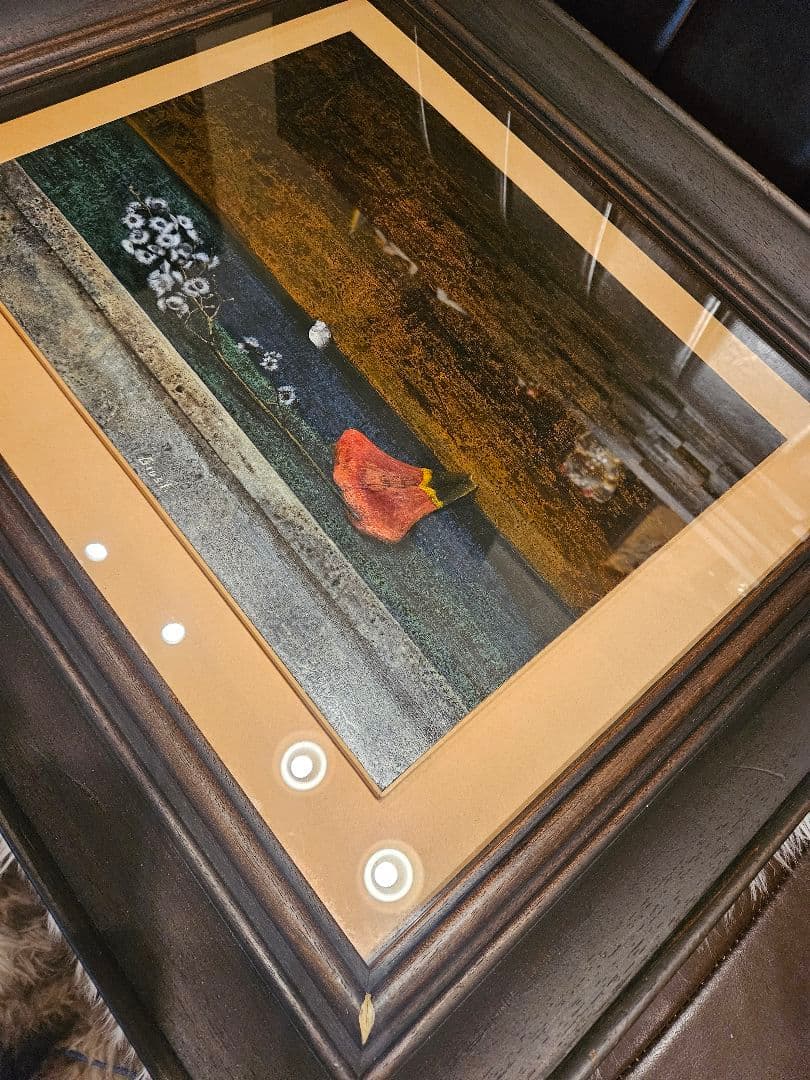 アルド・ジェスティ「PETALO ROSSO」F6号 油彩 板絵 額装 署名有