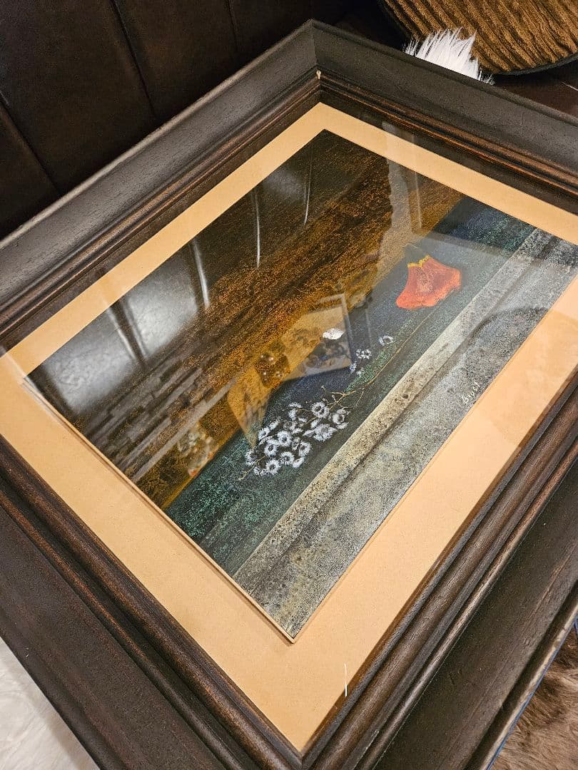 アルド・ジェスティ「PETALO ROSSO」F6号 油彩 板絵 額装 署名有