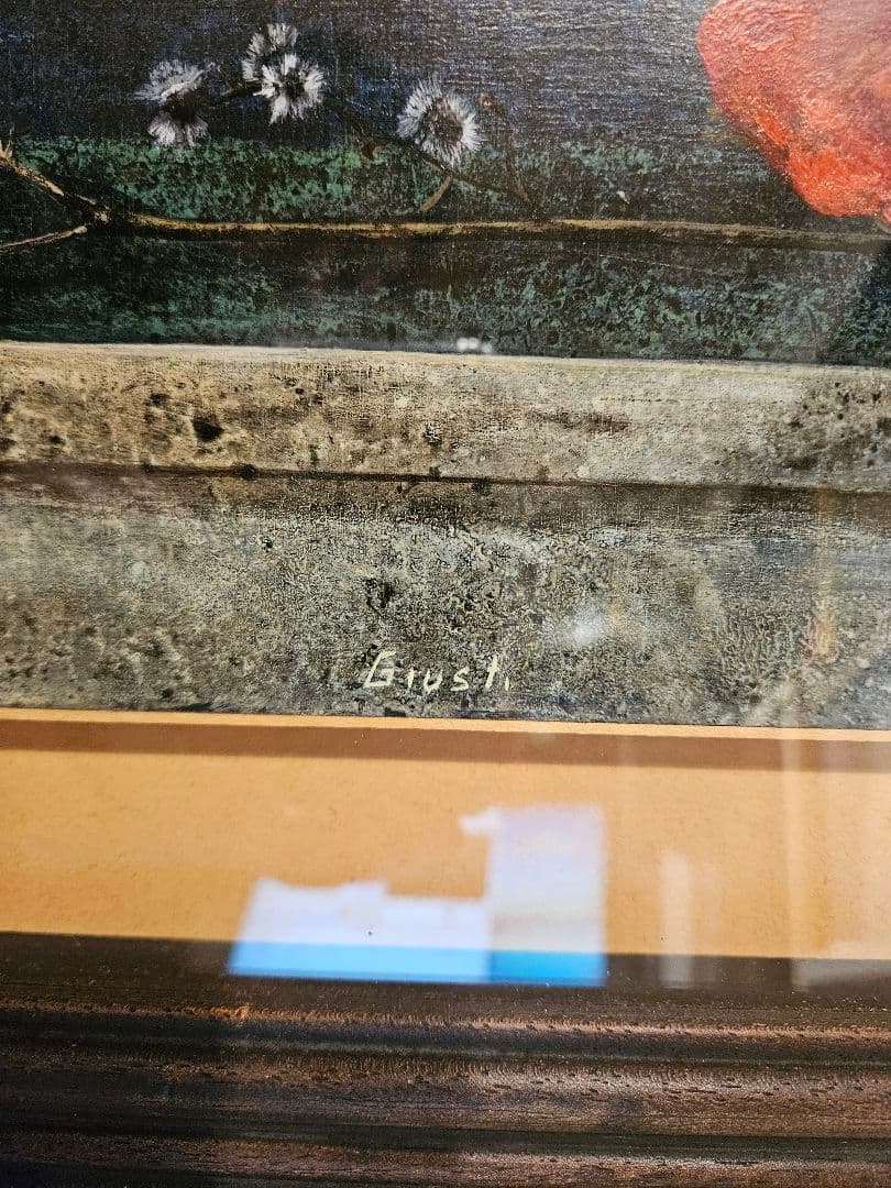 アルド・ジェスティ「PETALO ROSSO」F6号 油彩 板絵 額装 署名有