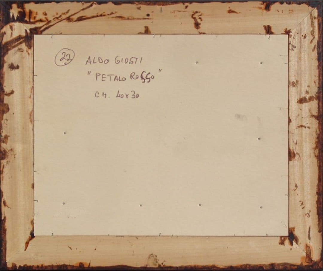 アルド・ジェスティ「PETALO ROSSO」F6号 油彩 板絵 額装 署名有