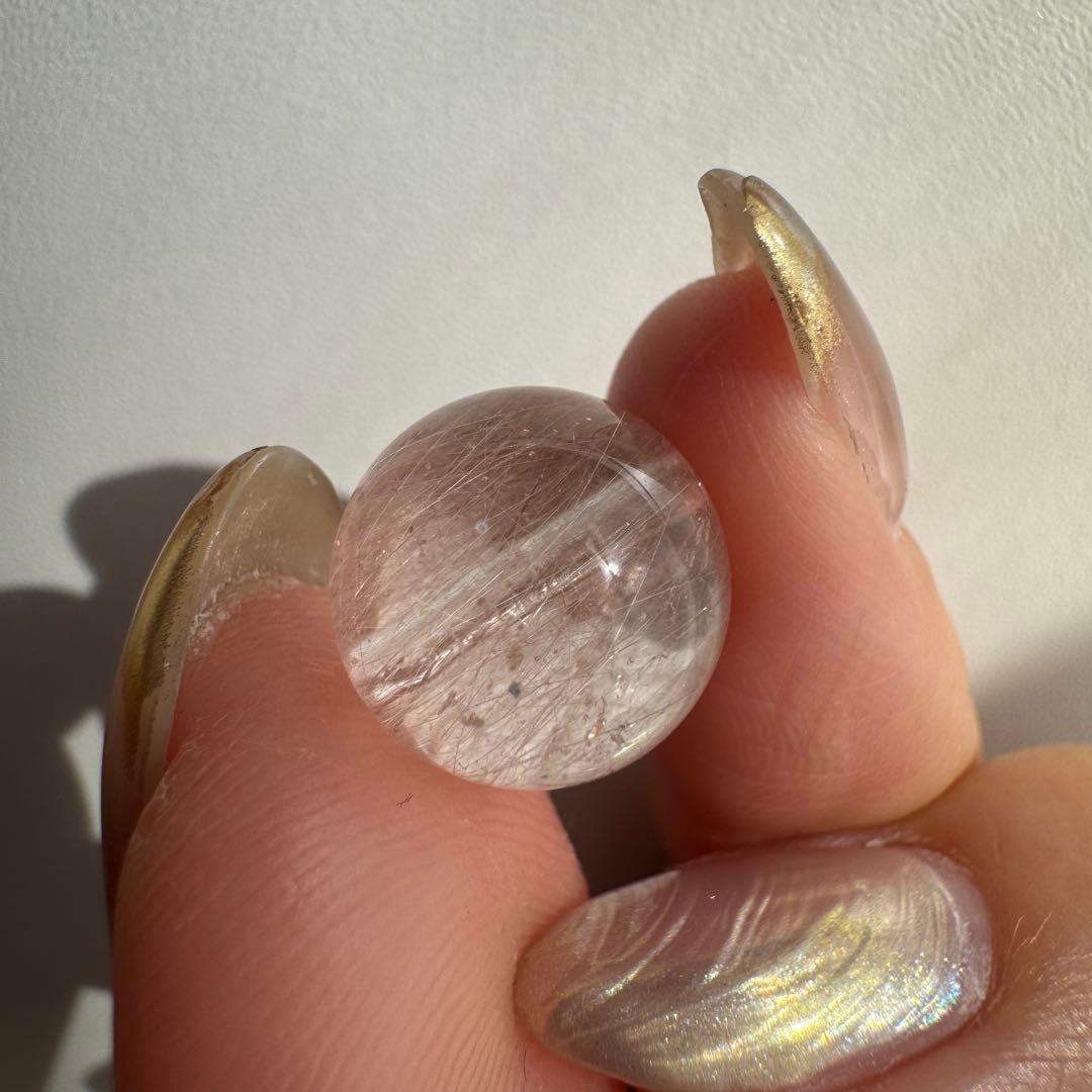 セール　一点もの　天然石　粒　ピンク　サゲニティック