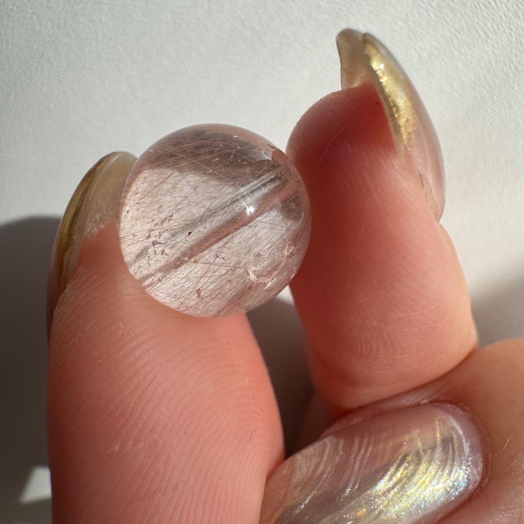 セール　一点もの　天然石　粒　ピンク　サゲニティック