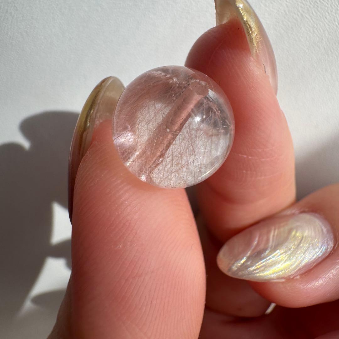 セール　一点もの　天然石　粒　ピンク　サゲニティック