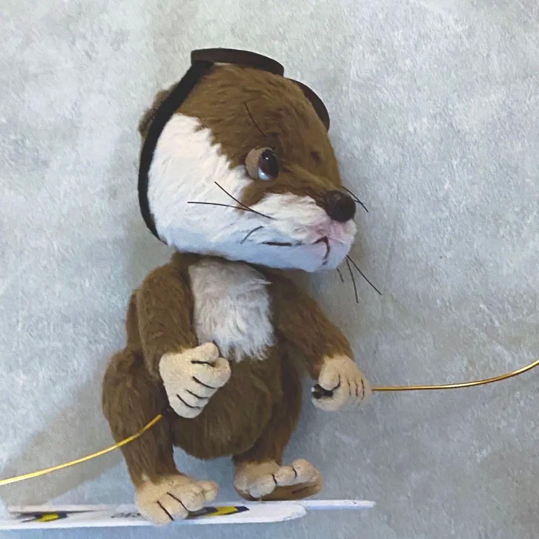 作家さま　スキーもするカワウソぬいぐるみ　テディベア　アートドール　ハンドメイド