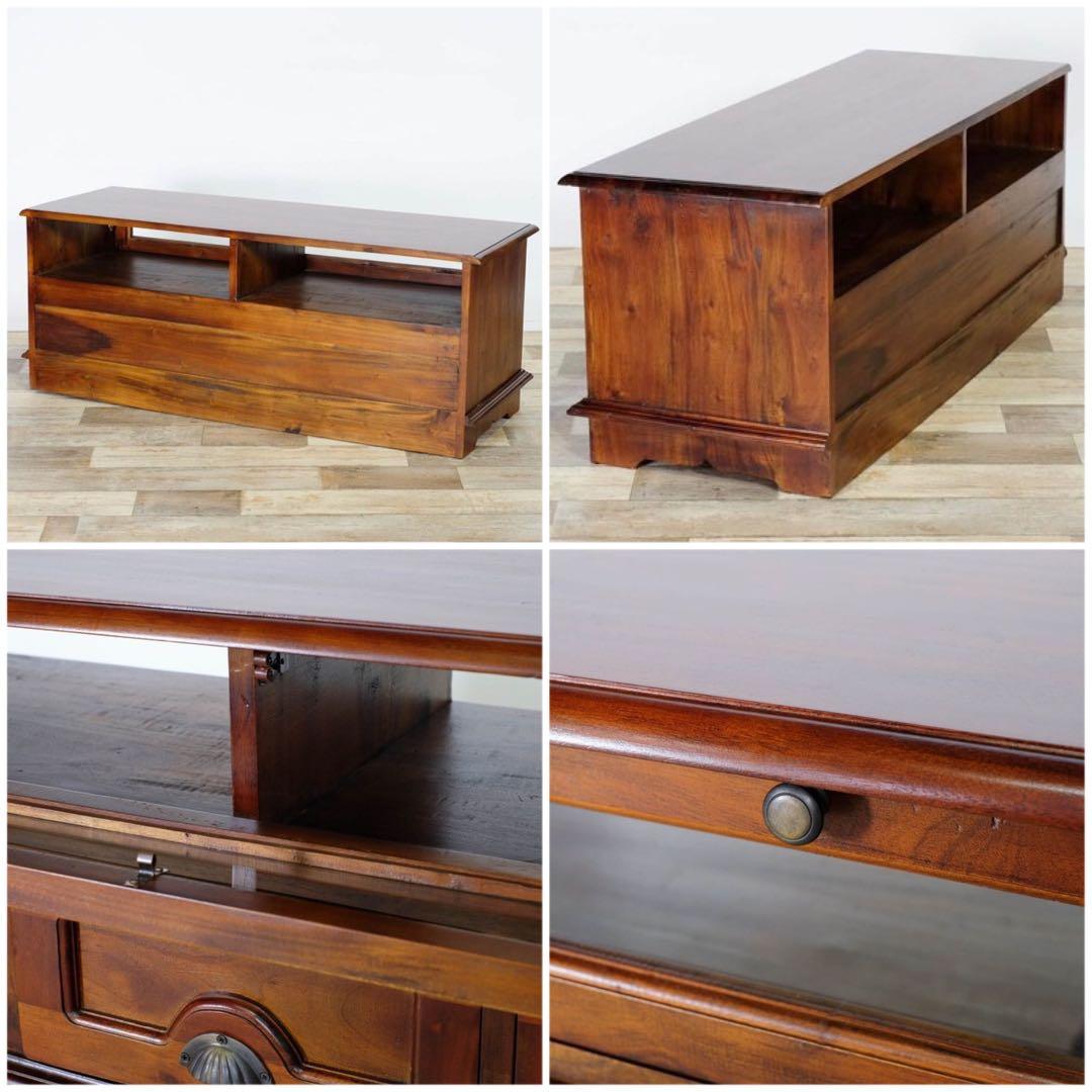 B 新品 アジアン テレビボード TVボード テレビ台 ラック 棚 木製 バリ