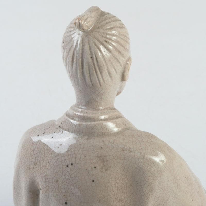 小倉屋清兵衛　十世　坂高麗左衛門作　吉田松陰坐像　置物　共箱　C　9256