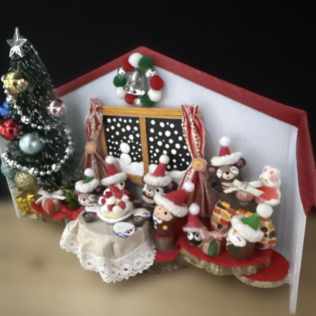 どんぐりアート♡冬のオブジェ3点セット＆Xmasパーティーコンパクトオブジェ♡