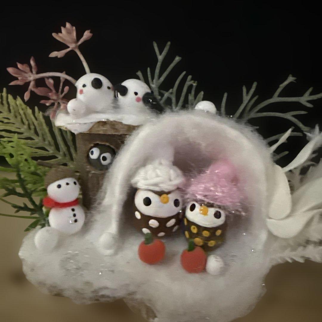 どんぐりアート♡冬のオブジェ3点セット＆Xmasパーティーコンパクトオブジェ♡