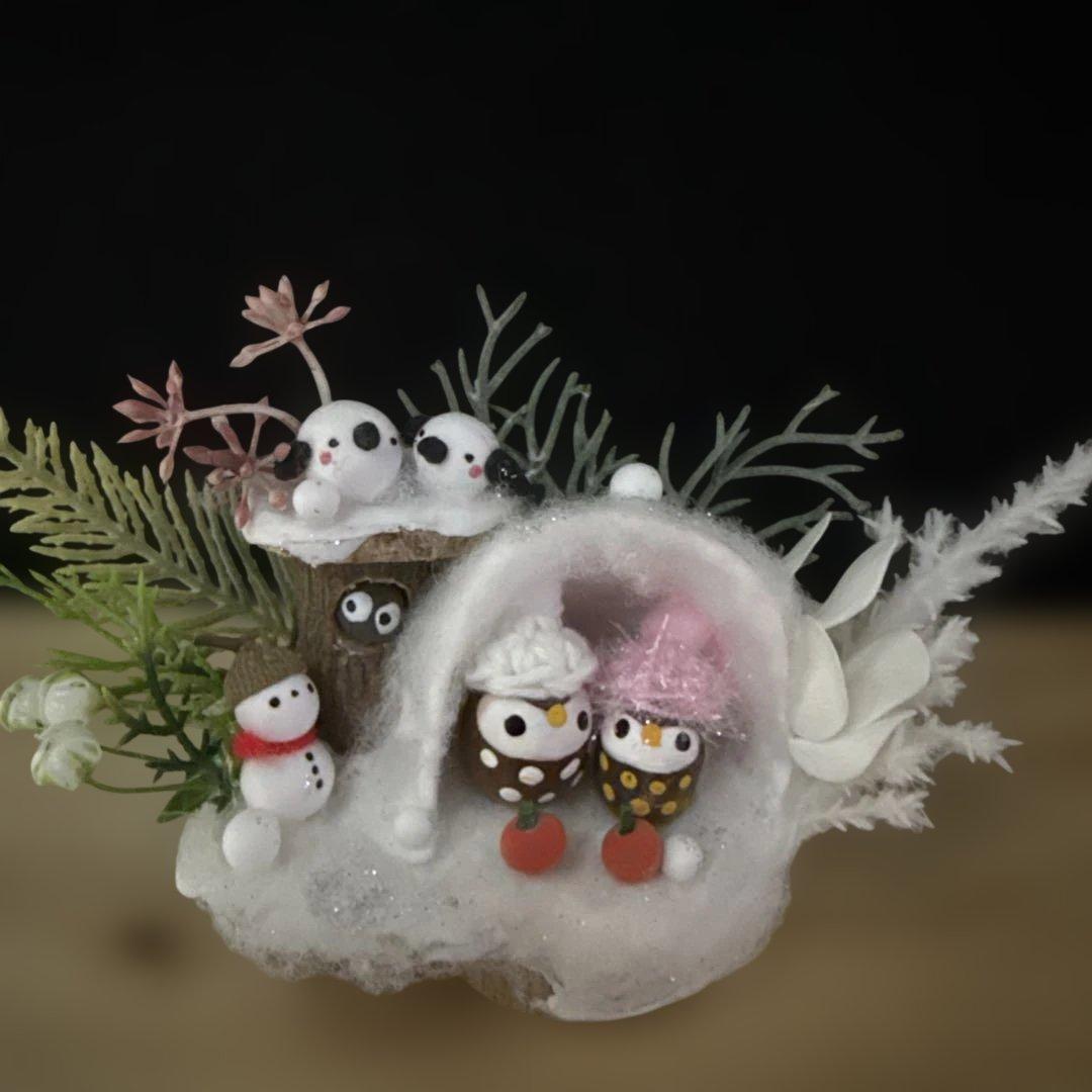 どんぐりアート♡冬のオブジェ3点セット＆Xmasパーティーコンパクトオブジェ♡