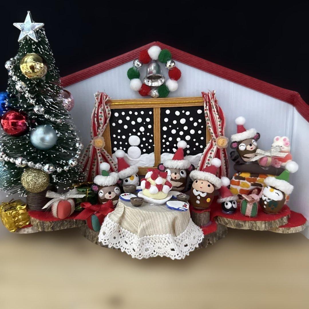 どんぐりアート♡冬のオブジェ3点セット＆Xmasパーティーコンパクトオブジェ♡