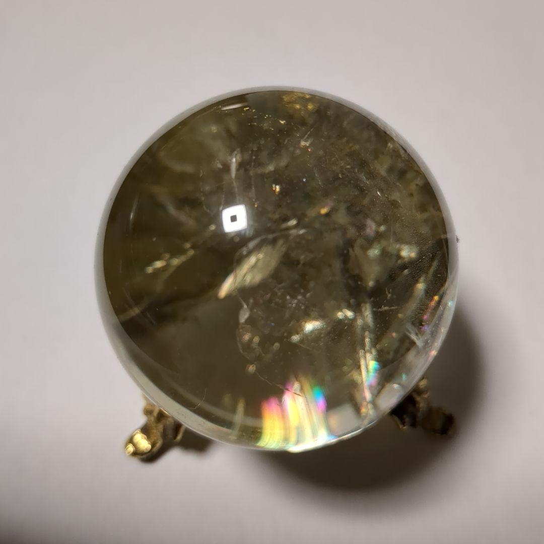 黄水晶・パワーストーン・シトリン・レインボー・天然石・直径約50mm・300g