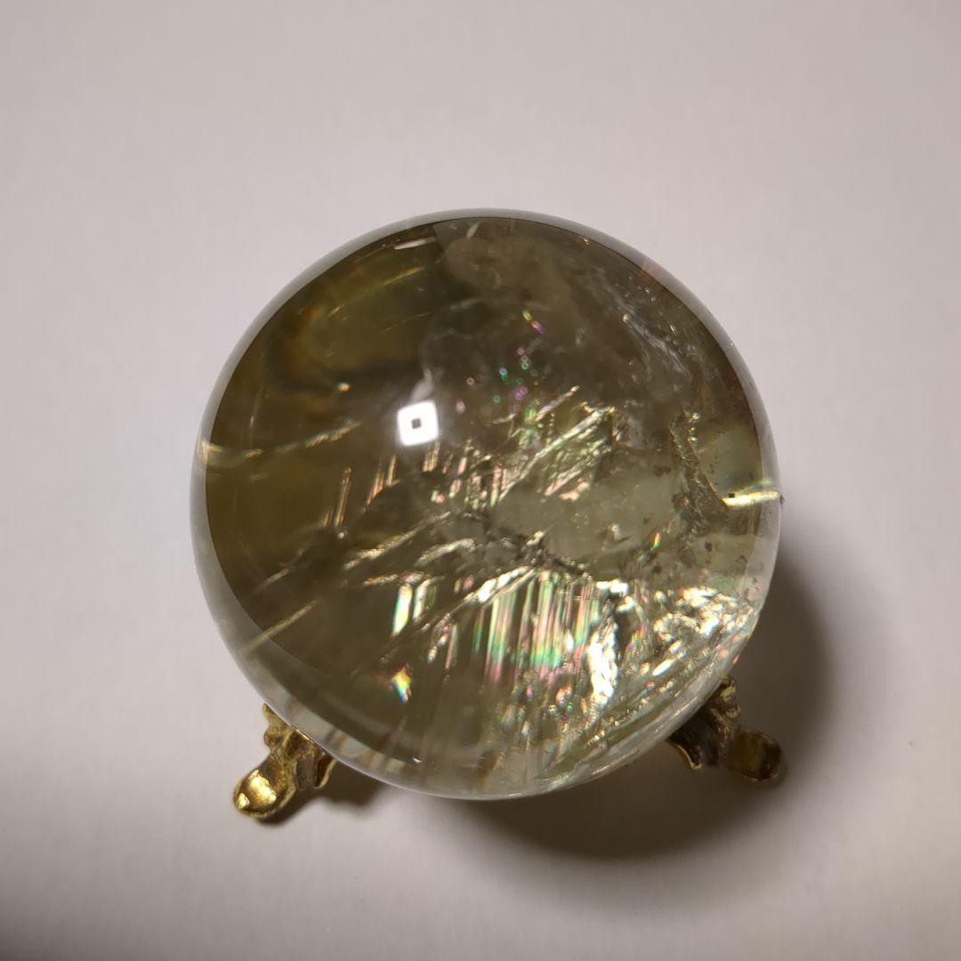 黄水晶・パワーストーン・シトリン・レインボー・天然石・直径約50mm・300g