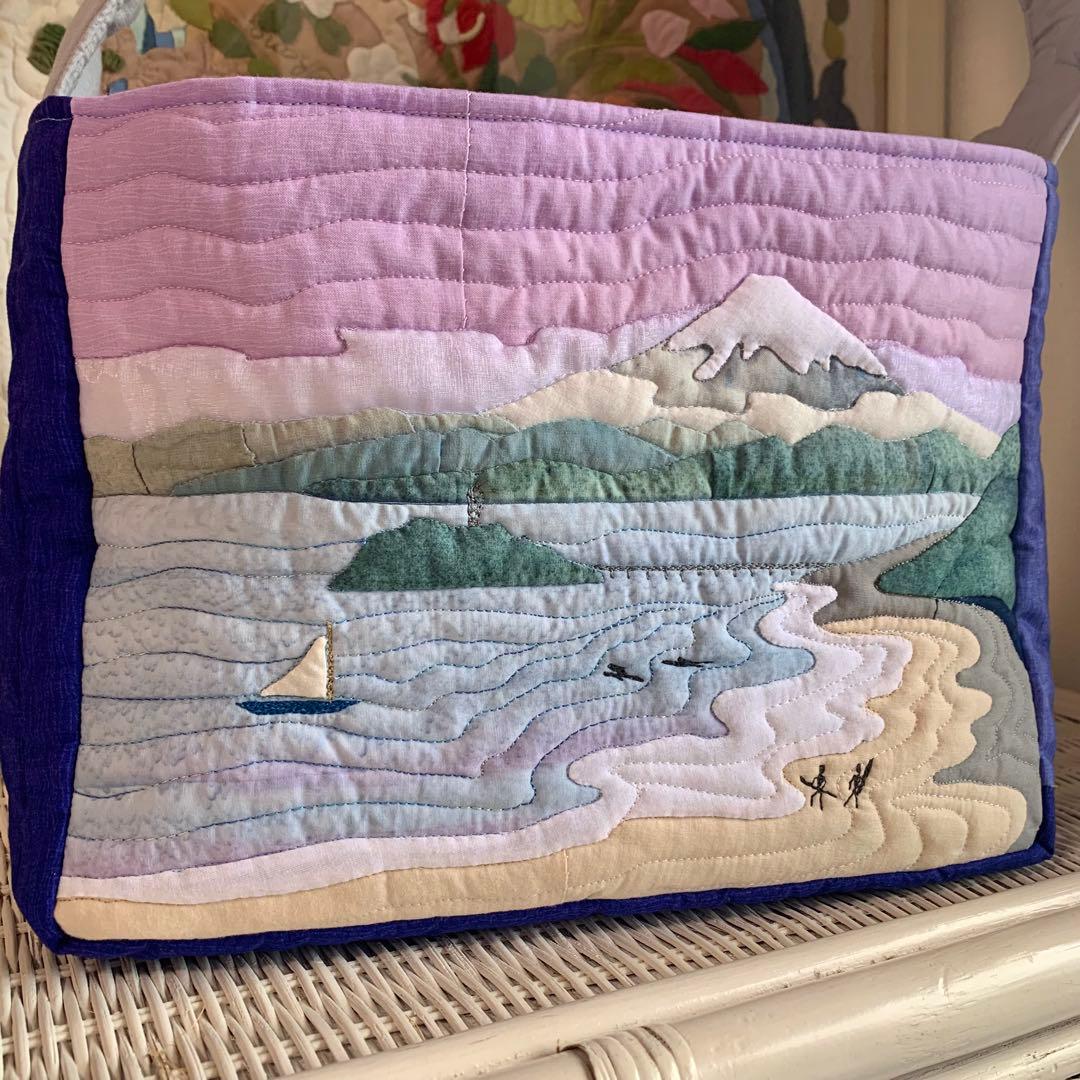 ハワイアンキルト　バッグ　湘南　富士山　オーダー