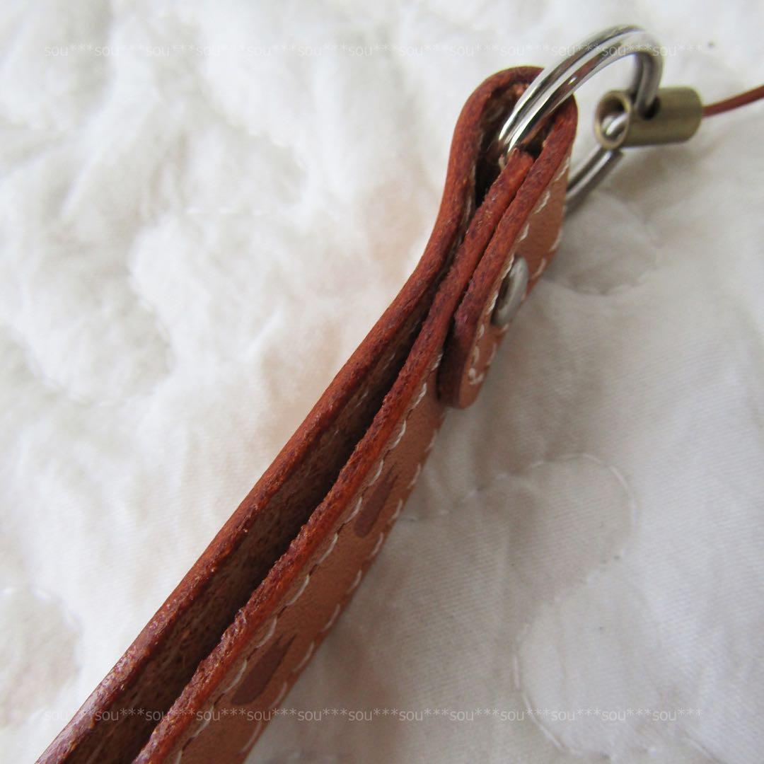 【未使用保管品/どこでもいっしょ】トロ革製ストラップ/キーホルダー/キーリング