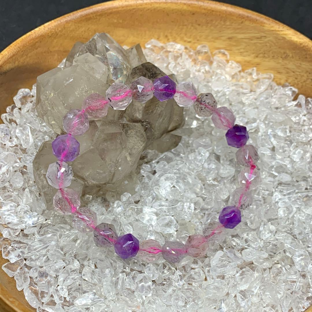 新品 天然 スターカット スーパーセブン 7mm ゲーサイト レピドクロサイト