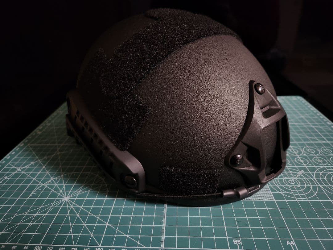 NIJ-Ⅲa実物防弾ヘルメット、55㎝～62㎝/BK、タクティカルヘルメット