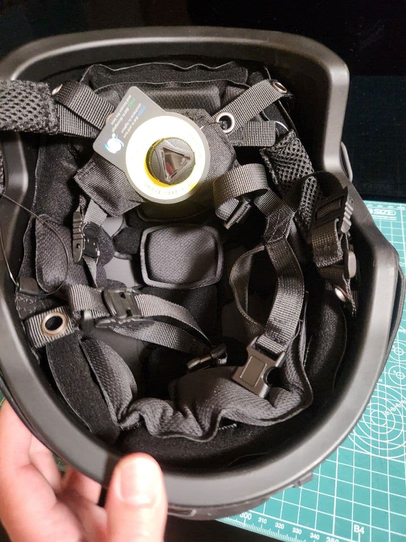 NIJ-Ⅲa実物防弾ヘルメット、55㎝～62㎝/BK、タクティカルヘルメット