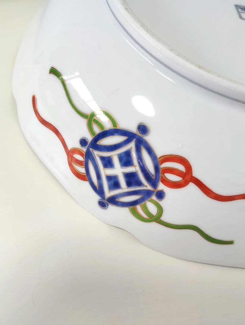 お正月　極美品　美濃焼　庫山窯　献上手　金彩古伊万里写　輪花銘々皿5枚とおまけ