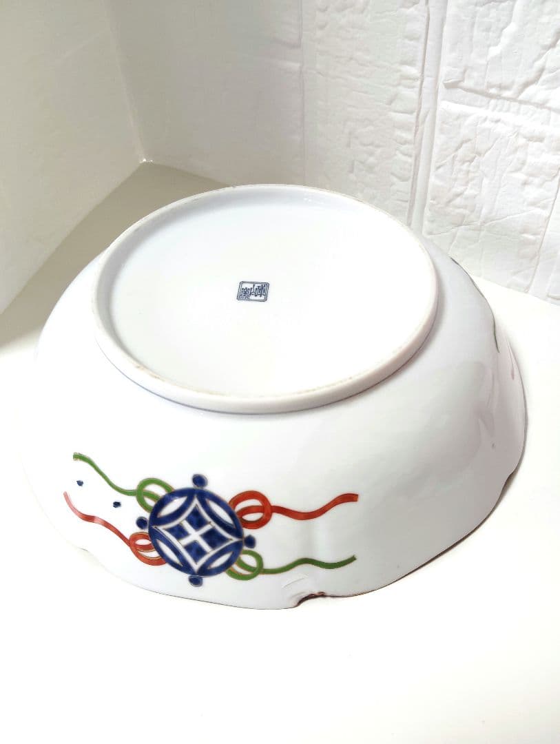 お正月　極美品　美濃焼　庫山窯　献上手　金彩古伊万里写　輪花銘々皿5枚とおまけ