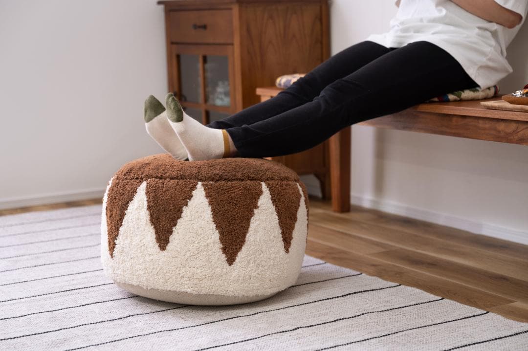 オットマン 椅子 北欧 コットン 大きめ ブラウン FAB-001 N02