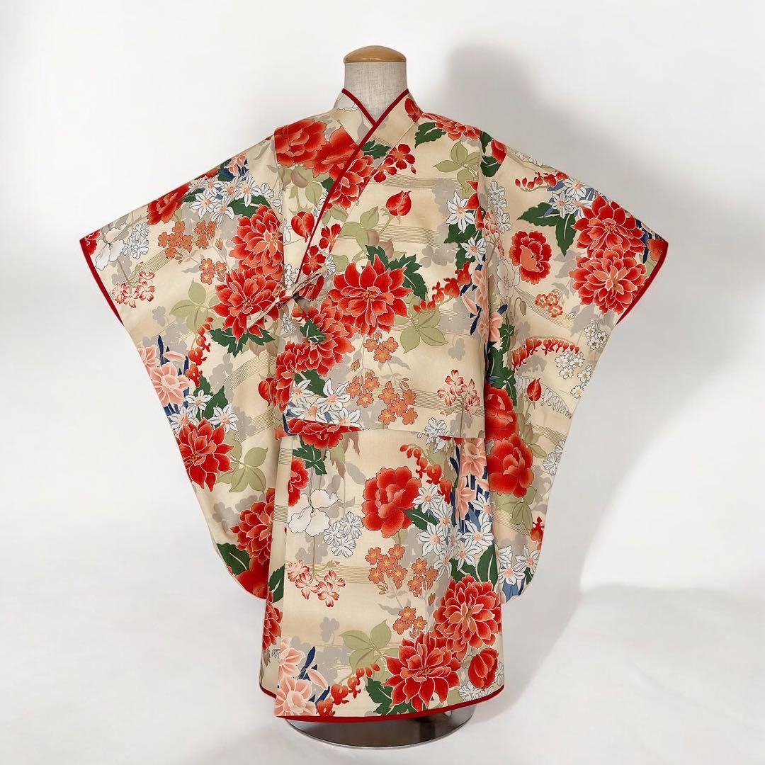 やな★［ぼたん］被布コート3点セット ꕤハンドメイドꕤ七五三 3歳 女の子