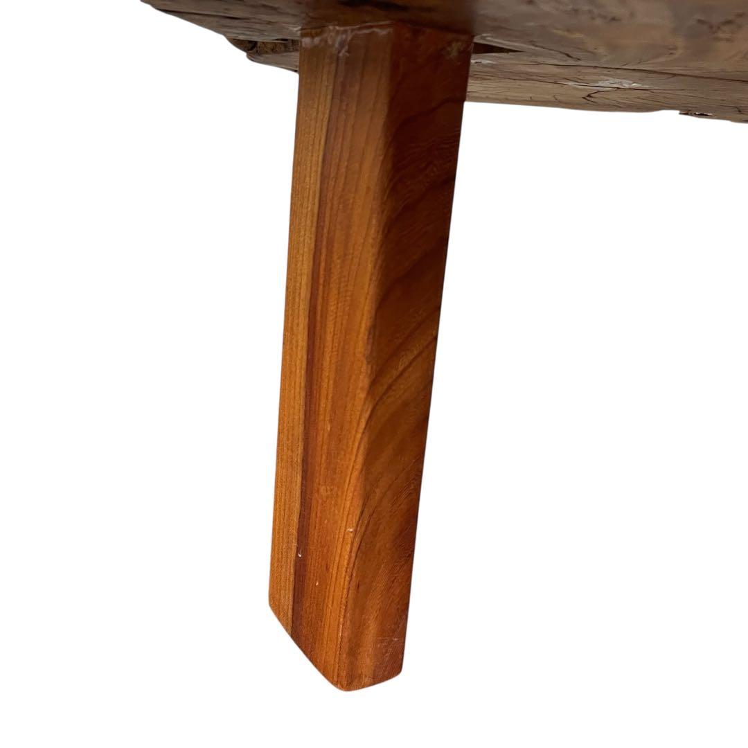 座卓　バール杢 ポプラ 一枚板 無垢材 瘤杢 チギリ ダイニングテーブル 希少