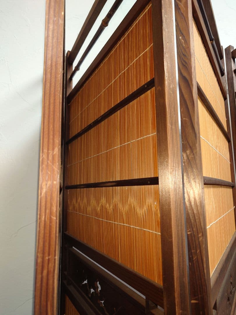 木製 竹細工 間仕切り パーテーション 目隠し 遮り すだれ 簾