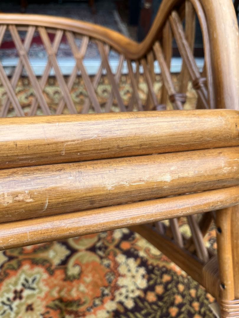 ラタン シングルソファー ② インテリア 昭和レトロ