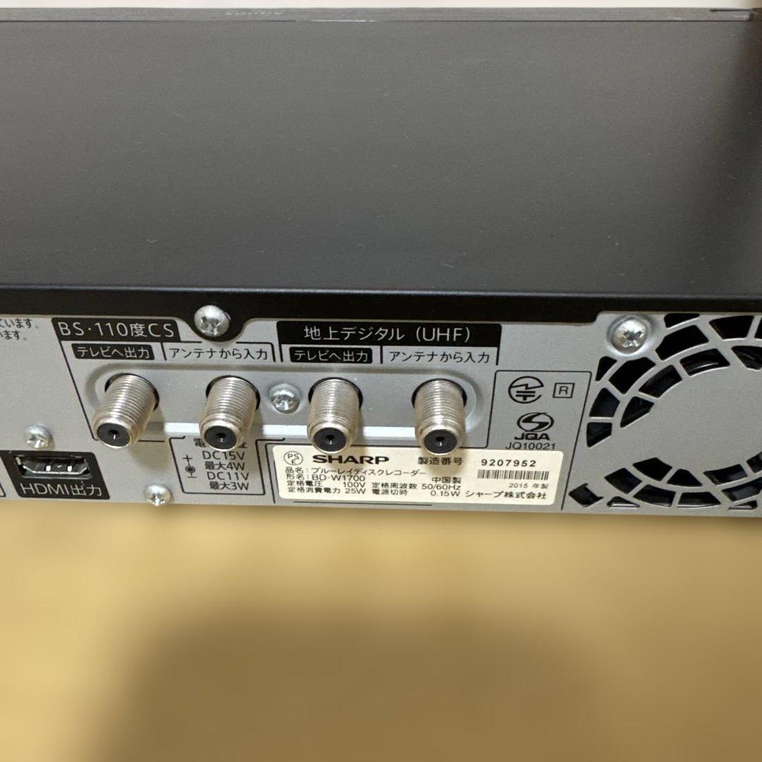 SHARP ブルーレイレコーダー BD-W1700 1TB
