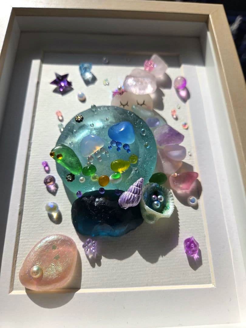 再販不可♡レアシーグラス♡シーグラスアート♡オーシャンアート♡ヒーリングアート♡