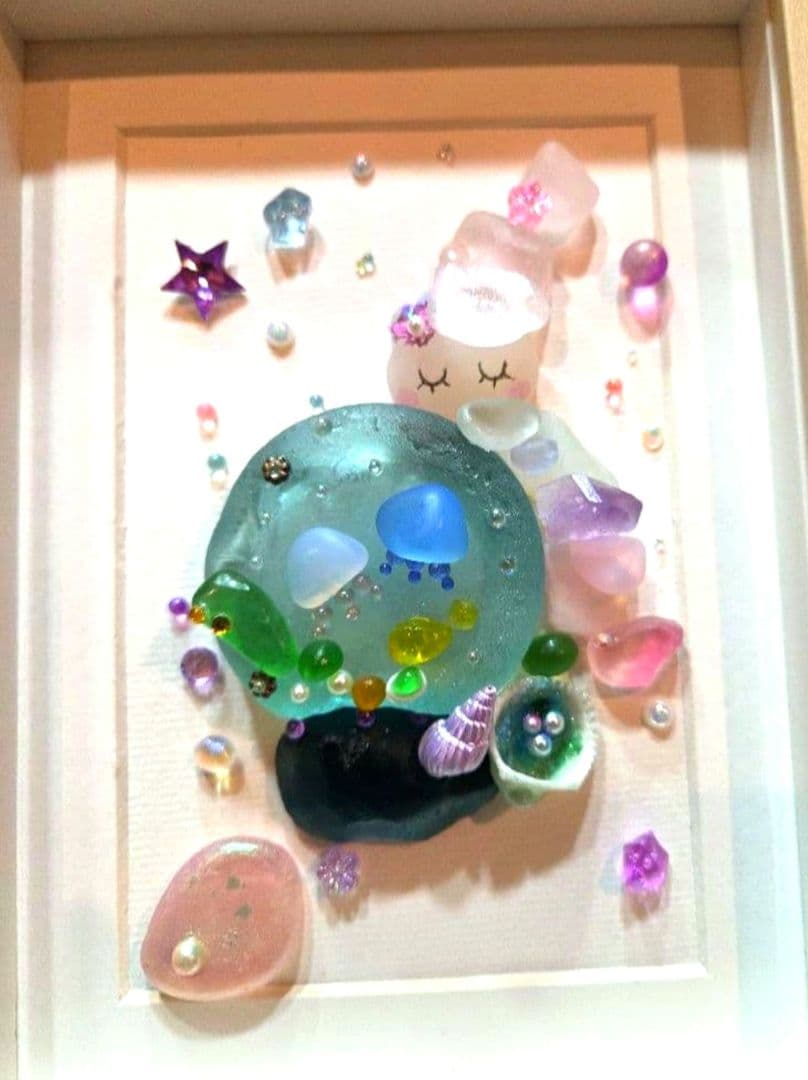 再販不可♡レアシーグラス♡シーグラスアート♡オーシャンアート♡ヒーリングアート♡