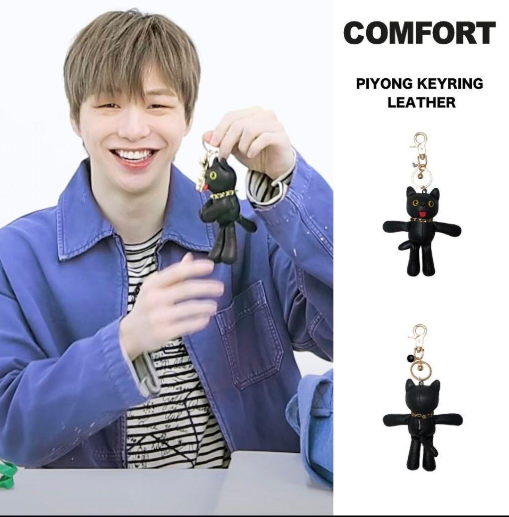 【未使用】comfort×NUBIAN 黒猫レザーキーホルダー／ウォンビン着用