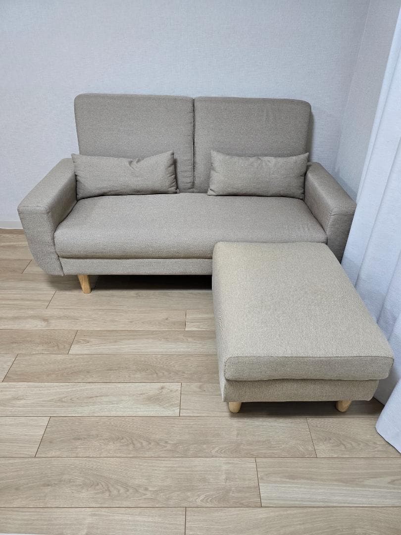 【ほぼ無料・送料のみ】ソファ 2人掛け 幅146.5cm・足置き