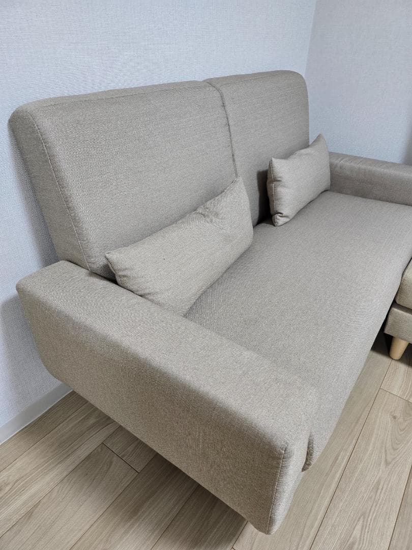 【ほぼ無料・送料のみ】ソファ 2人掛け 幅146.5cm・足置き